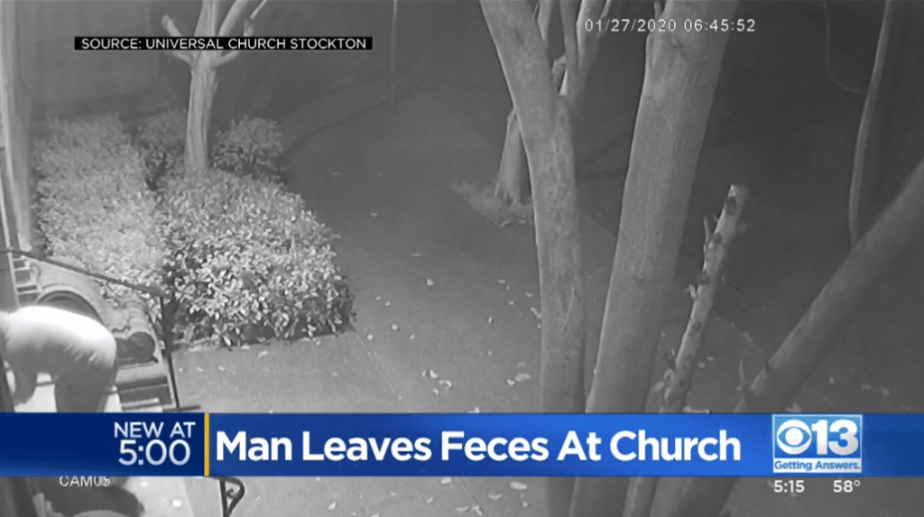 Man Vandalizing Church Captured on Video