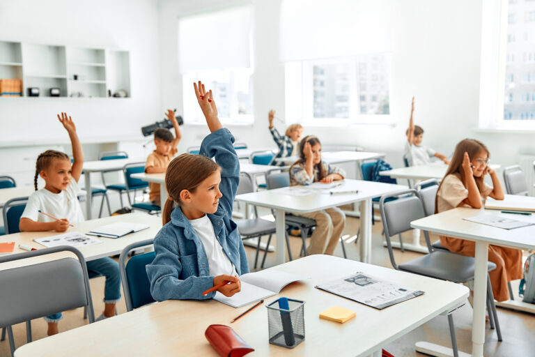 Children learning in a New Jersey school classroom