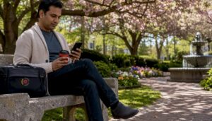 Man enjoying park in Manalapan NJ