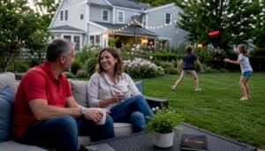 Family enjoying suburban neighborhood in Middletown NJ