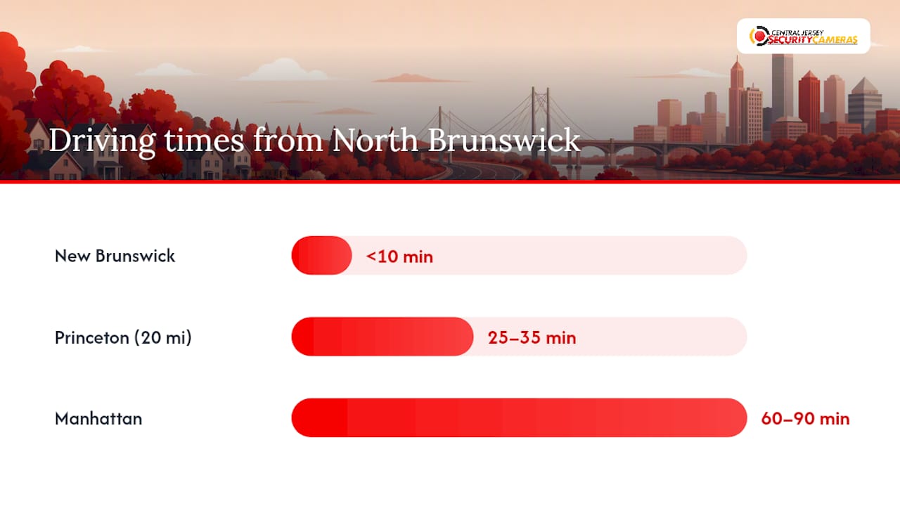 Diagram comparing North Brunswick neighboring towns