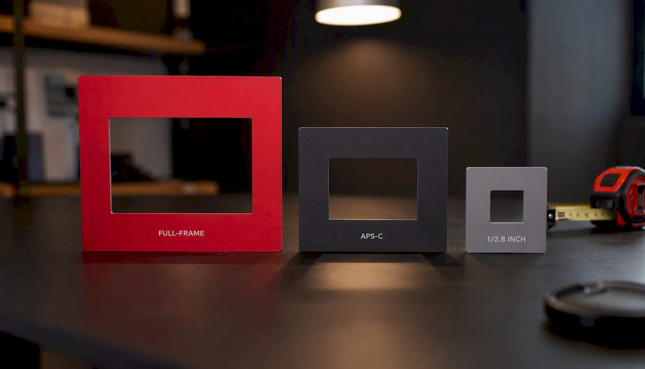 Security camera sensor size comparison panels
