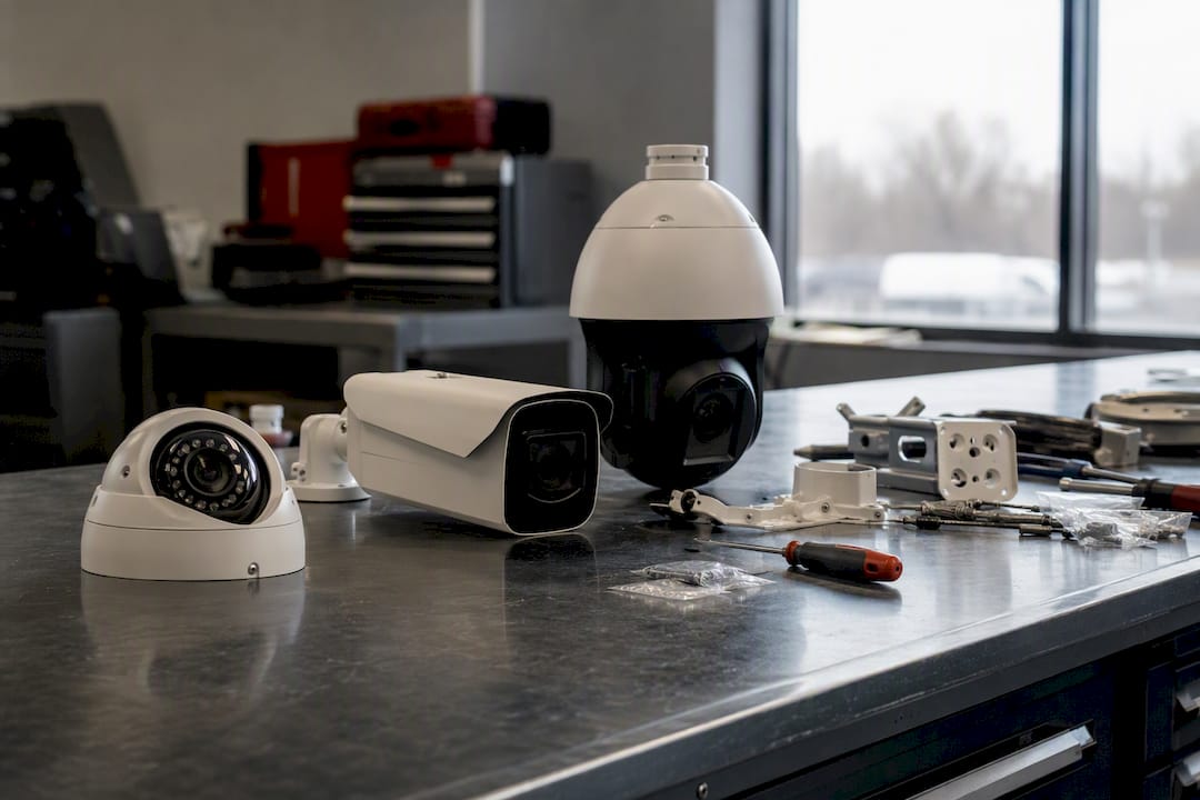 Variety of security cameras for different zones
