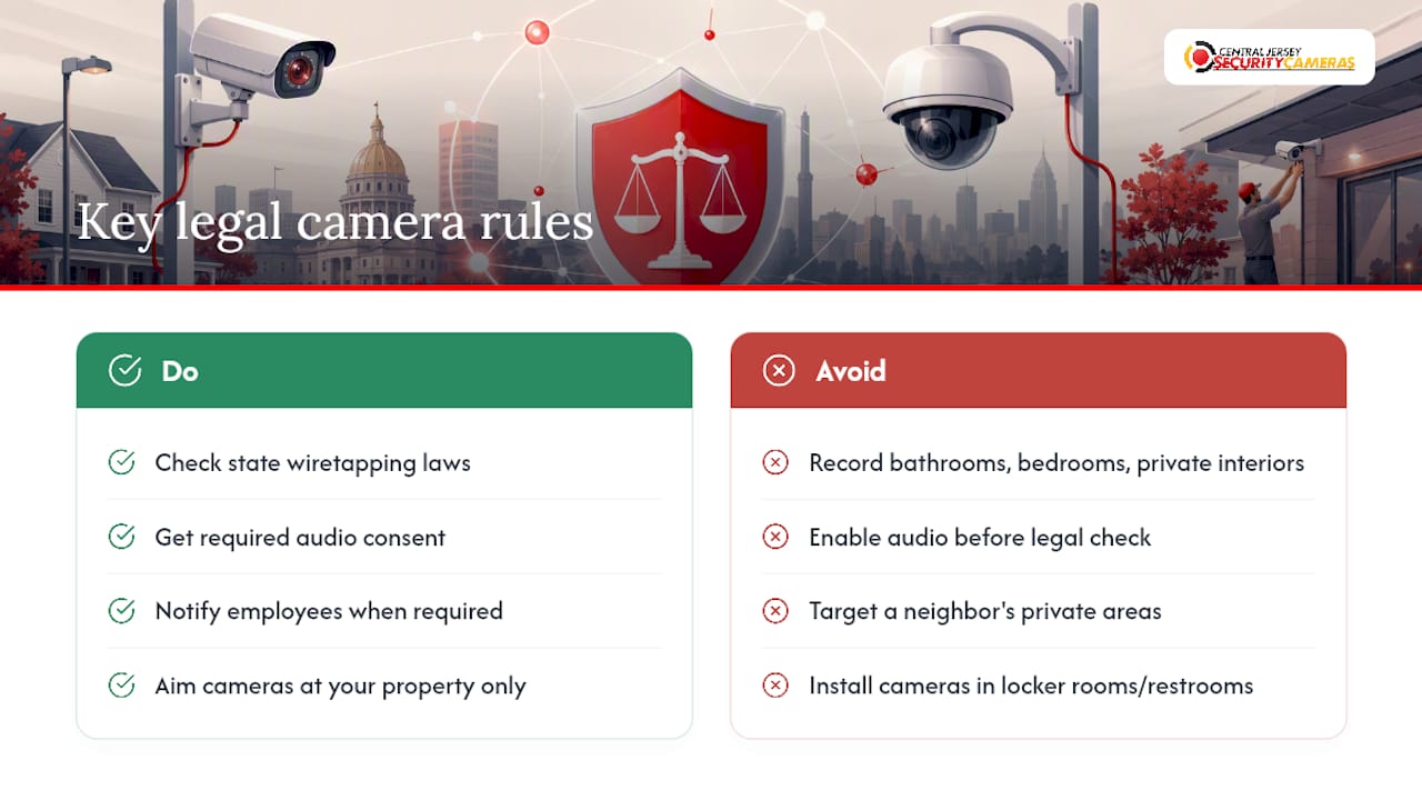What Are the Legal Rules for Using Security Cameras? — overview diagram