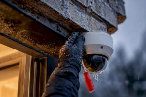 Weatherproof camera housing in winter conditions