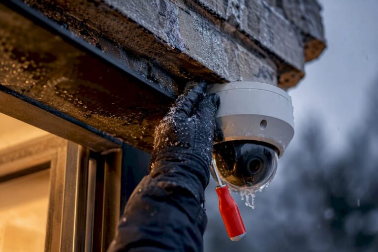 Weatherproof camera housing in winter conditions