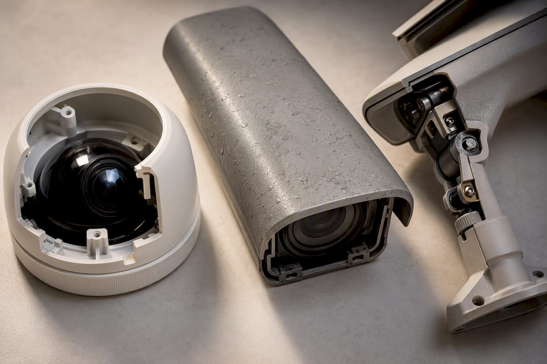 Illustrated camera housing types at different ages