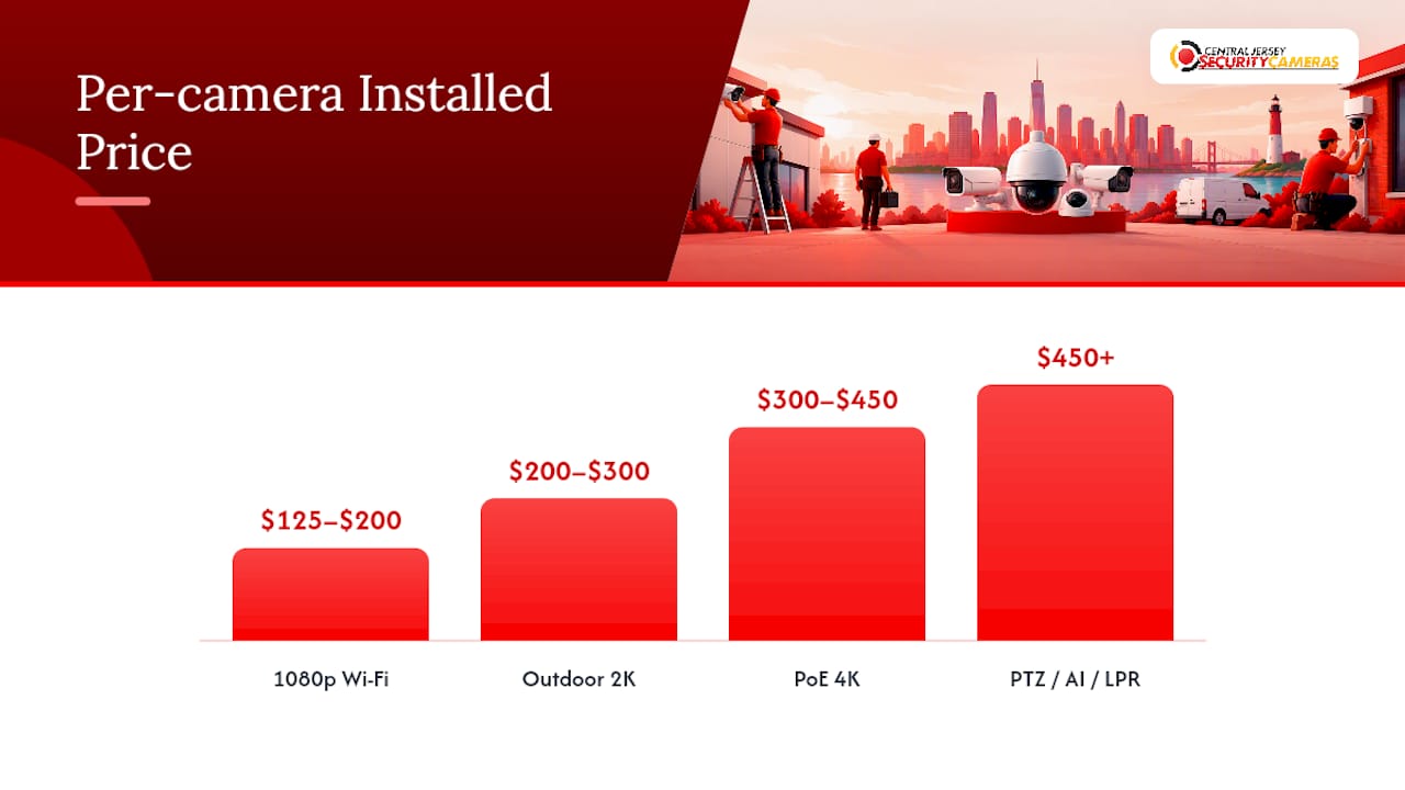 Installed security camera price tiers