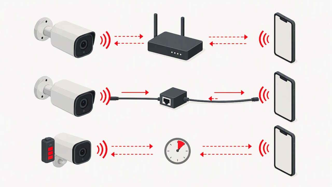 Camera audio paths through Wi-Fi PoE and battery