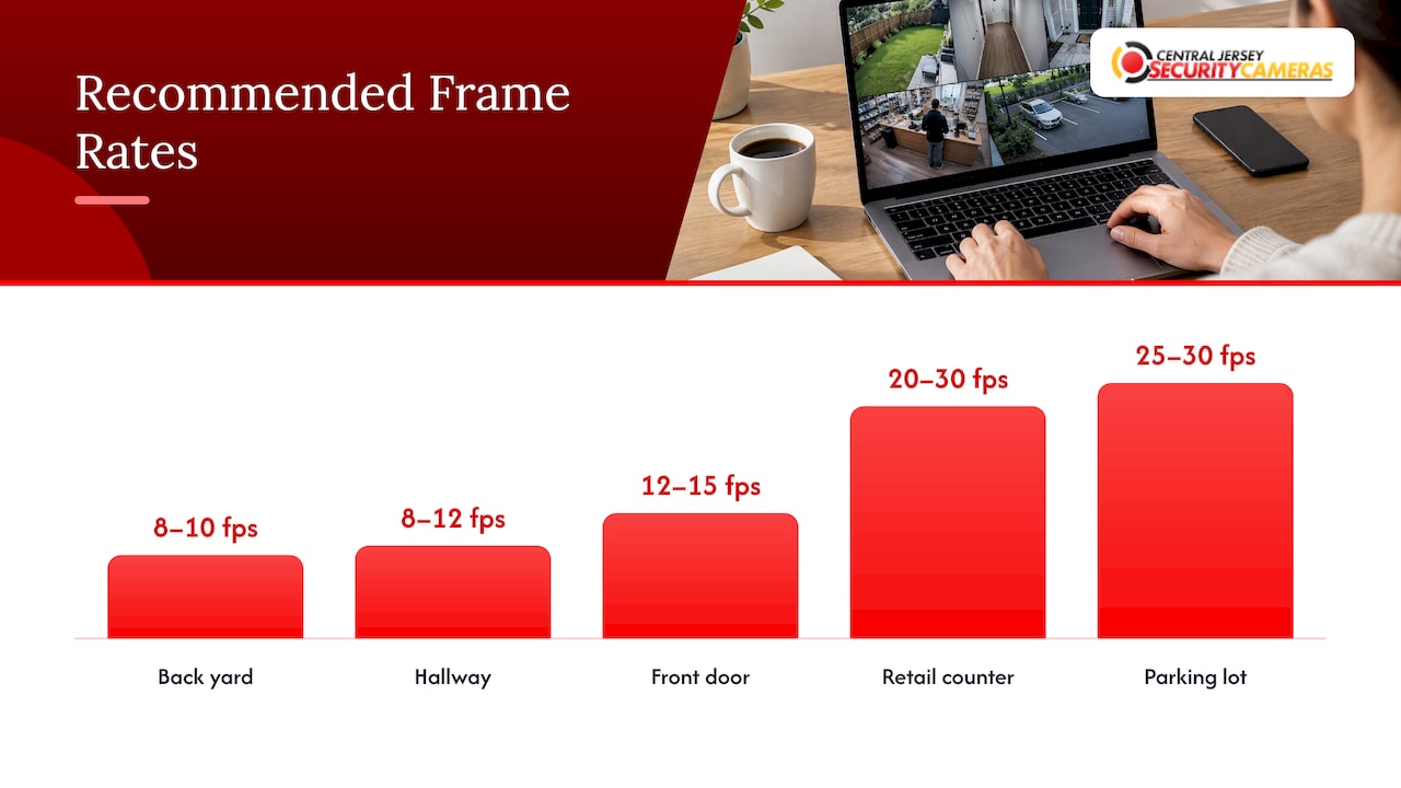 How many fps do you need? Recommended settings by location — overview diagram